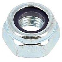 Écrou Nylstop M12 Pas 125 Acier Zingué Blanc DIN 985