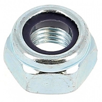 Écrou Nylstop M24 Pas 200 Acier Zingué Blanc DIN 985