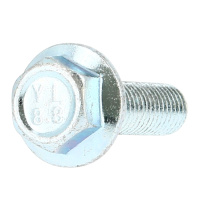 TH à Embase M10X30 Acier 8.8 Zingué Blanc Filetage Total DIN 6921