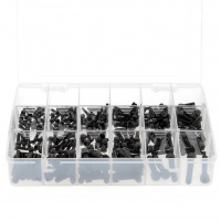 Pack of 255 Assorted Hex Socket Round Head Screws, Black 8.8 Steel, DIN 912