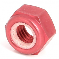 Blister de 5 Écrous Nylstop M6 Dural 2030 OA Rouge DIN 985