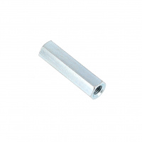 Entretoise Hexagonale M6X55 Femelle-Femelle Acier Zingué Blanc