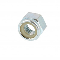 Écrou Nylstop 1'' UNC Acier Zingué Blanc DIN 982