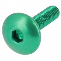 Blister pack of 8 Hex Socket Large Round Head Screws, P60 OA Aluminium, Green