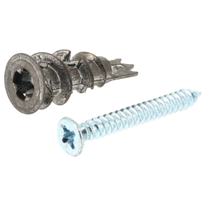 Cheville Autoperceuse ZAMAK pour Goulotte 10-20 avec Vis TF 4.5X35