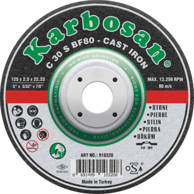 Disque à Tronçonner Déporté 125X2.5X22.23 Carbure de Silicium KARBOSAN