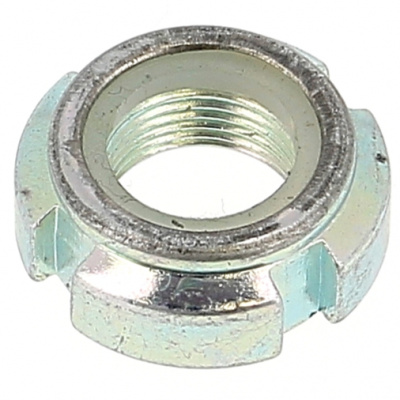 ECROU A ENCOCHES BAGUE NYLON M15 PAS 100 Z.BLANC