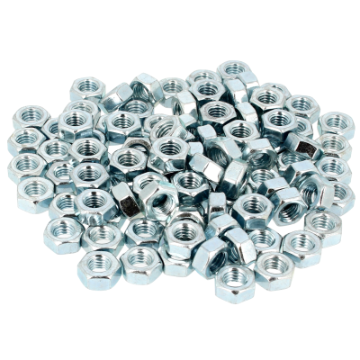 Sachet de 100 Écrous Hu M14 Acier Zingué Blanc DIN 934