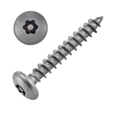 VIS TOLE INVIOLABLE TETE BOMBEE TORX + TETON 3.5X19 INOX