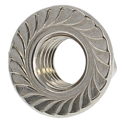 Slotted Flange Nut, A2 Stainless Steel, DIN 6923