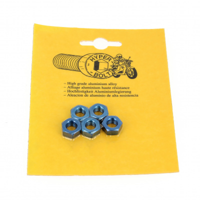 Blister pack of 5 Hex Nuts, P40 OA, Blue