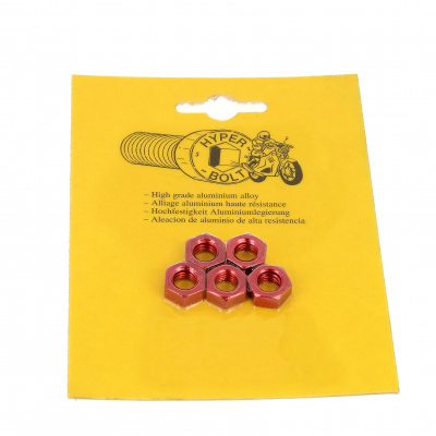 Blister pack of 5 Hex Nuts, P40 OA, Red