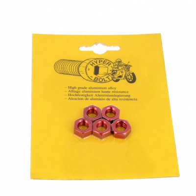 Blister pack of 5 Hex Nuts, P40 OA, Red