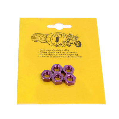 Blister pack of 5 Hex Nuts, P40 OA, Purple