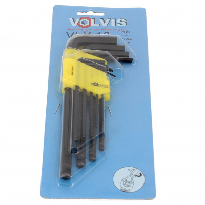 Set of 9 Ball Hex Keys, 1/16 - 3/8