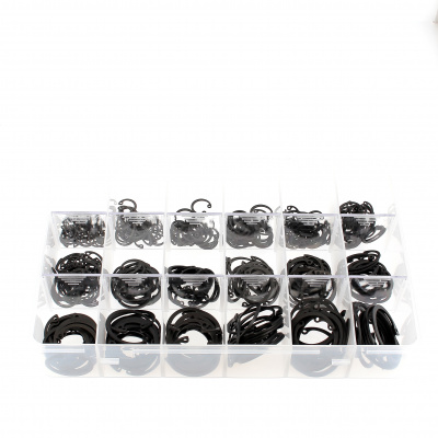 Pack of Assorted Internal Circlips, Black Steel, DIN 472