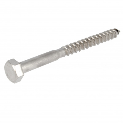 Hex Head Wood Screw, A2 Stainless Steel, DIN 571