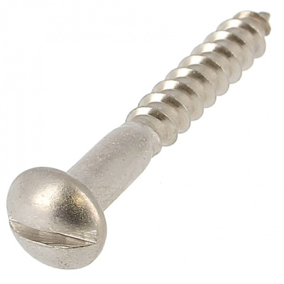 Slotted Round Head Wood Screw, A4 Stainless Steel, DIN 96