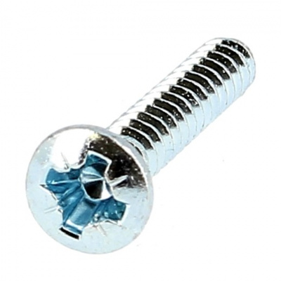 Raised Countersunk Head Sheet Metal Screw, White Zinc Steel, DIN 7983