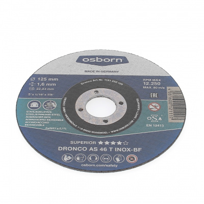 DISQUE A TRONCONNER PLAT 125X1.6X22.2 AS46 T INOX 1121-250.100