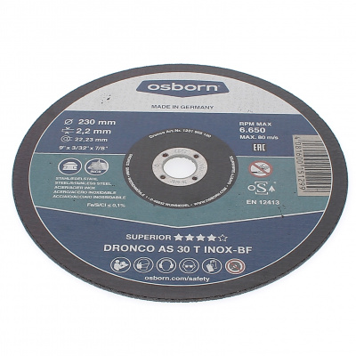 DISQUE A TRONCONNER DEPORTE 230X2.2X22.2 AS30 T INOX 1231-905.100