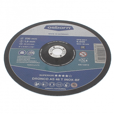 DISQUE A TRONCONNER DEPORTE 230X1.9X22.2 AS46 T INOX 1233-250.100