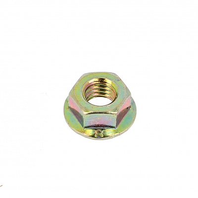 Slotted Flange Nut, Yellow Zinc Steel, DIN 6923