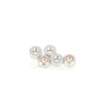 Blister pack of 5 Nuts, Nylstop Dural 2030 OA, Bright Silver