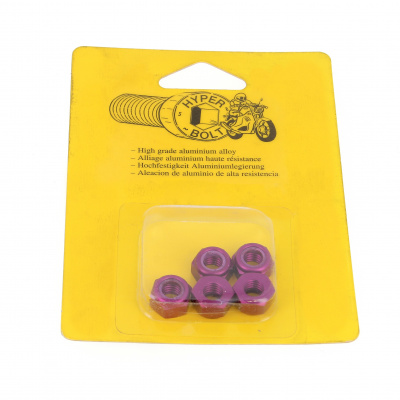 Blister pack of 5 Nuts, Nylstop Dural 2030 OA, Purple