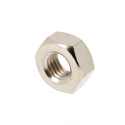 Hex Nut, Hu, Nickel-Plated Brass, DIN 934
