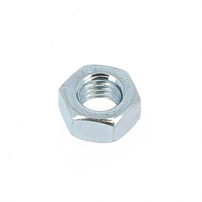 Hex Nut, White Zinc Steel, Left Hand Thread, DIN 934L