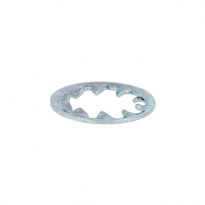 Toothed Washer, White Zinc Steel, DIN 6797J