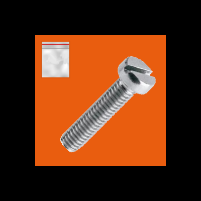 Bags of 25 Round Head Screws, White Zinc Steel