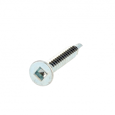 Self-drilling, Countersunk Head, Square, White Zinc Steel, DIN 7504O