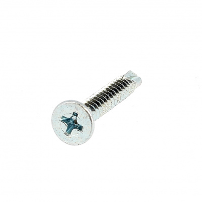 Self-drilling, Countersunk Head, Phillips, White Zinc Steel, DIN 7504O