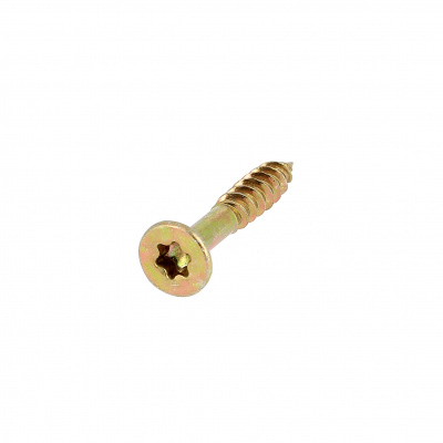 Wood and Chipboard Screw, Countersunk Torx Head, Yellow Zinc Steel