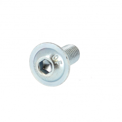 Hex Socket Button Head Collar Screw, White Zinc Steel