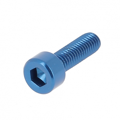 Blister pack of 5 Hex Socket Round Head Screws, P60 OA Aluminium, Blue