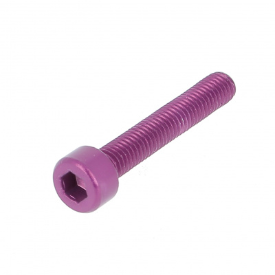 Blister pack of 5 Hex Socket Round Head Screws, P60 OA Aluminium, Purple
