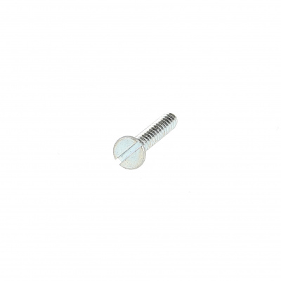 Slotted Raised Countersunk Head Sheet Metal Screw, White Zinc Steel, DIN 7973