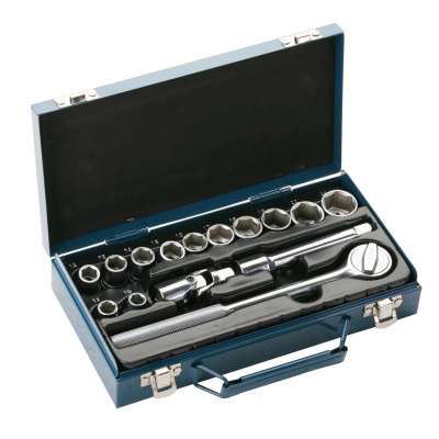 1/2'' Drive metric sockets with ratchet, 15 pieces