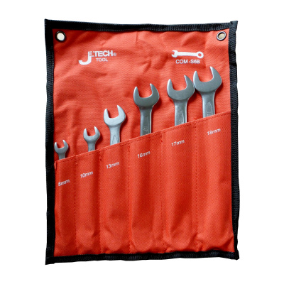Plated Chrome mixed spanners, 6 pieces (8 to 18)